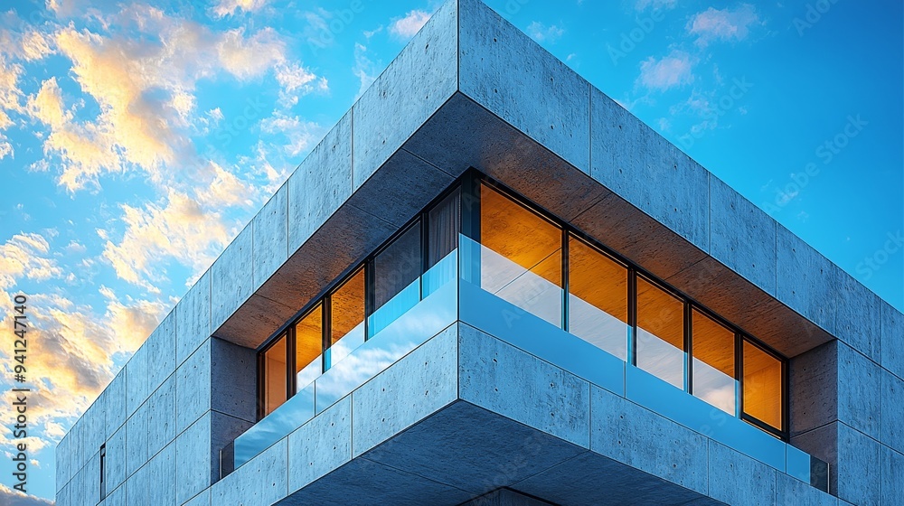 Fototapeta premium The contributor has customized and painted this modern minimal image of a glass business tower