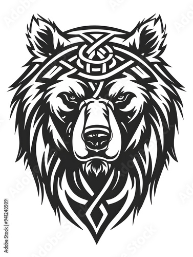 Bear head very simple traditional tattoo flash styles illustration