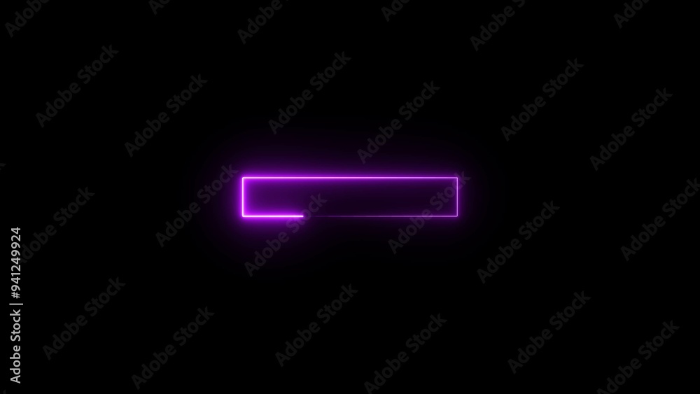 Business conceptual neon minus sign illustration, on black background.