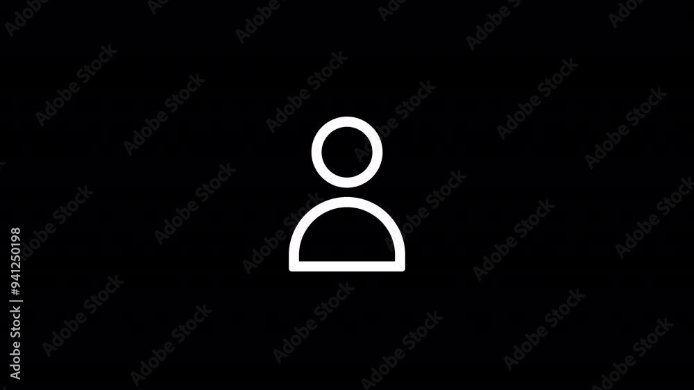 Minimalist Line Art User Icon Animation with Transparent Background Minimalist Line Art User Icon Animation with Transparent Background