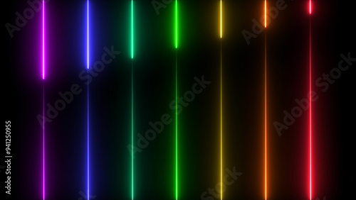 Neon light rainbow colorful background seamless loop 4k illustration.
