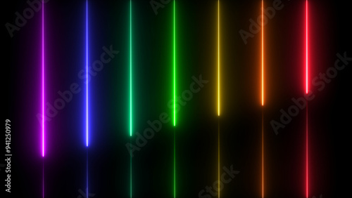 Neon light rainbow colorful background seamless loop 4k illustration.