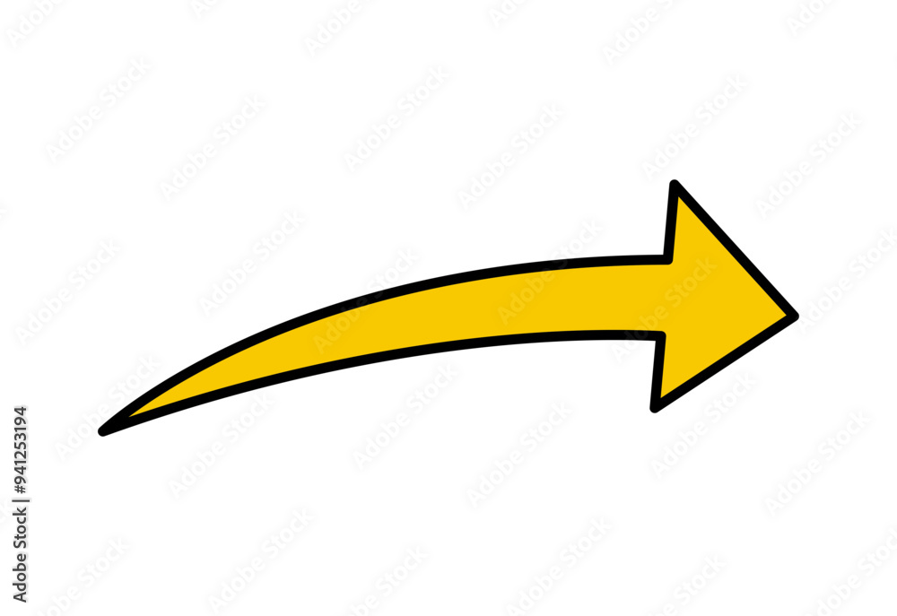 Single arrow icon. Vector yellow right arrow icon. Single arrow icon. Vector yellow right arrow icon.