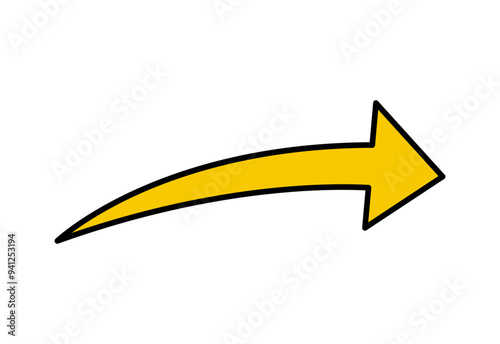 Single arrow icon. Vector yellow right arrow icon.