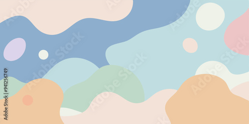 A soft and dreamy abstract background with pastel colors and organic shapes. Perfect for creating a relaxing and whimsical atmosphere in your designs.