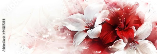 Floral Bouquet with White and Red Flowers