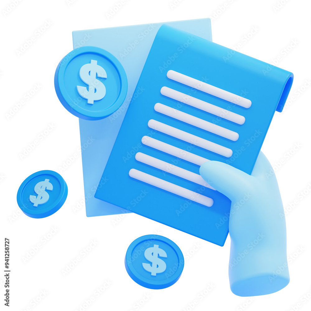 PNG 3D Financial Statement icon isolated on a white background PNG 3D Financial Statement icon isolated on a white background