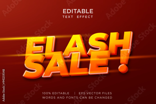 Editable Modern 3D Text Effect Template for Banner, Sale, and Event Promotion Design