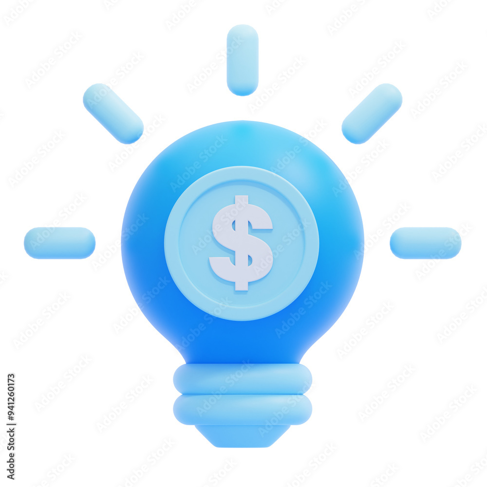 PNG 3D Business Idea icon isolated on a white background PNG 3D Business Idea icon isolated on a white background