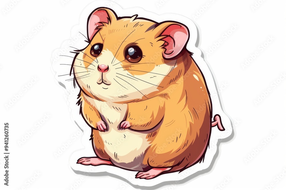 Cute cartoon hamster with big eyes and fluffy fur Cute cartoon hamster with big eyes and fluffy fur