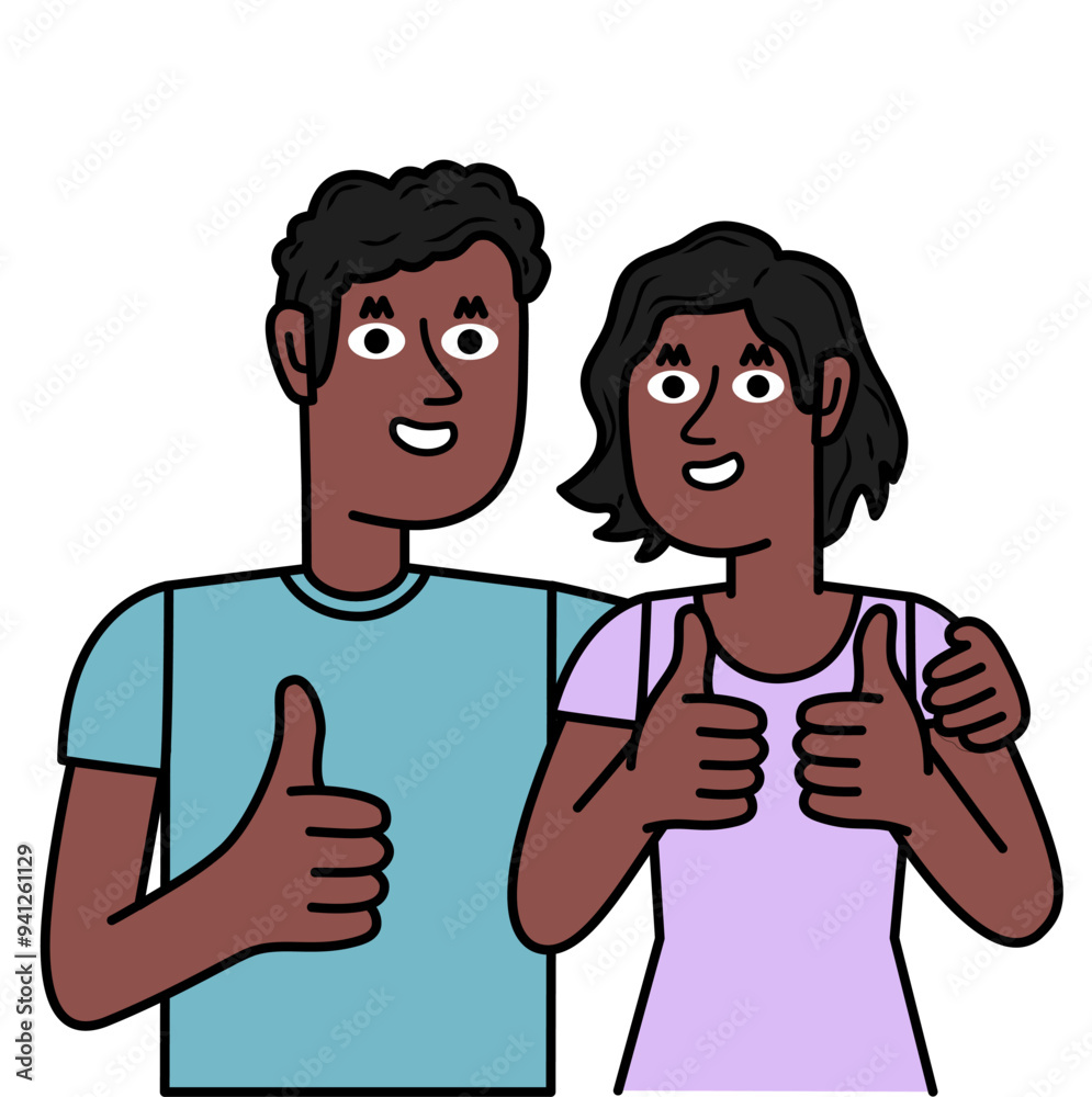 a black couple making okay gesture.eps a black couple making okay gesture.eps
