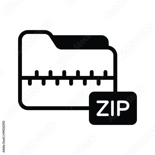 Compressed file, zip folder in trendy design style