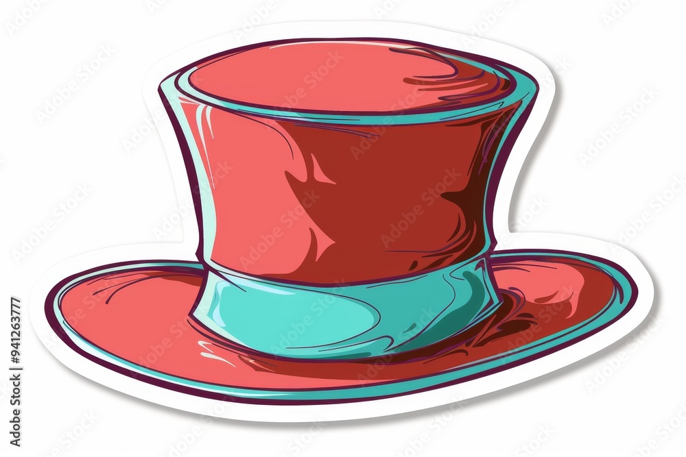 Colorful hat with turquoise band on white background Colorful hat with turquoise band on white background