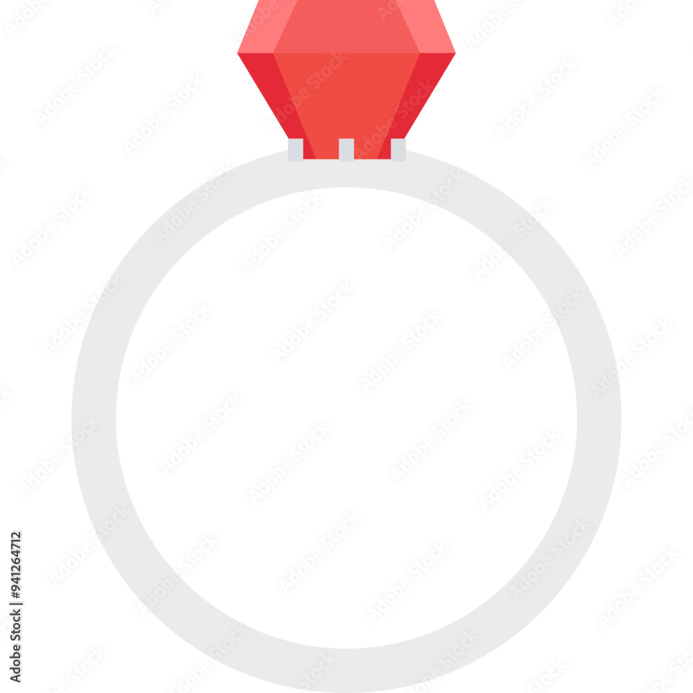 Diamond Ring vector icon in flat style Diamond Ring vector icon in flat style