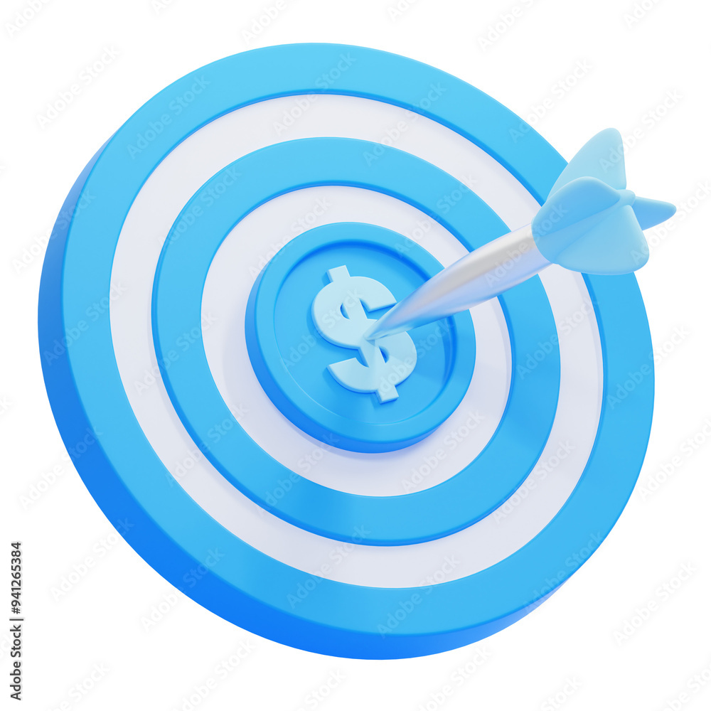 PNG 3D Financial Goal icon isolated on a white background PNG 3D Financial Goal icon isolated on a white background