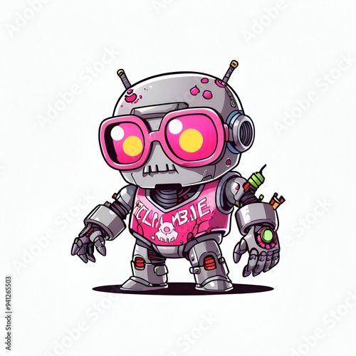 Cool Zombie Robot with Pink Sunglasses