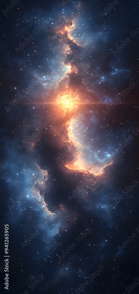 Obraz premium Planet, galaxy, and deep space as background for a mobile wallpaper.