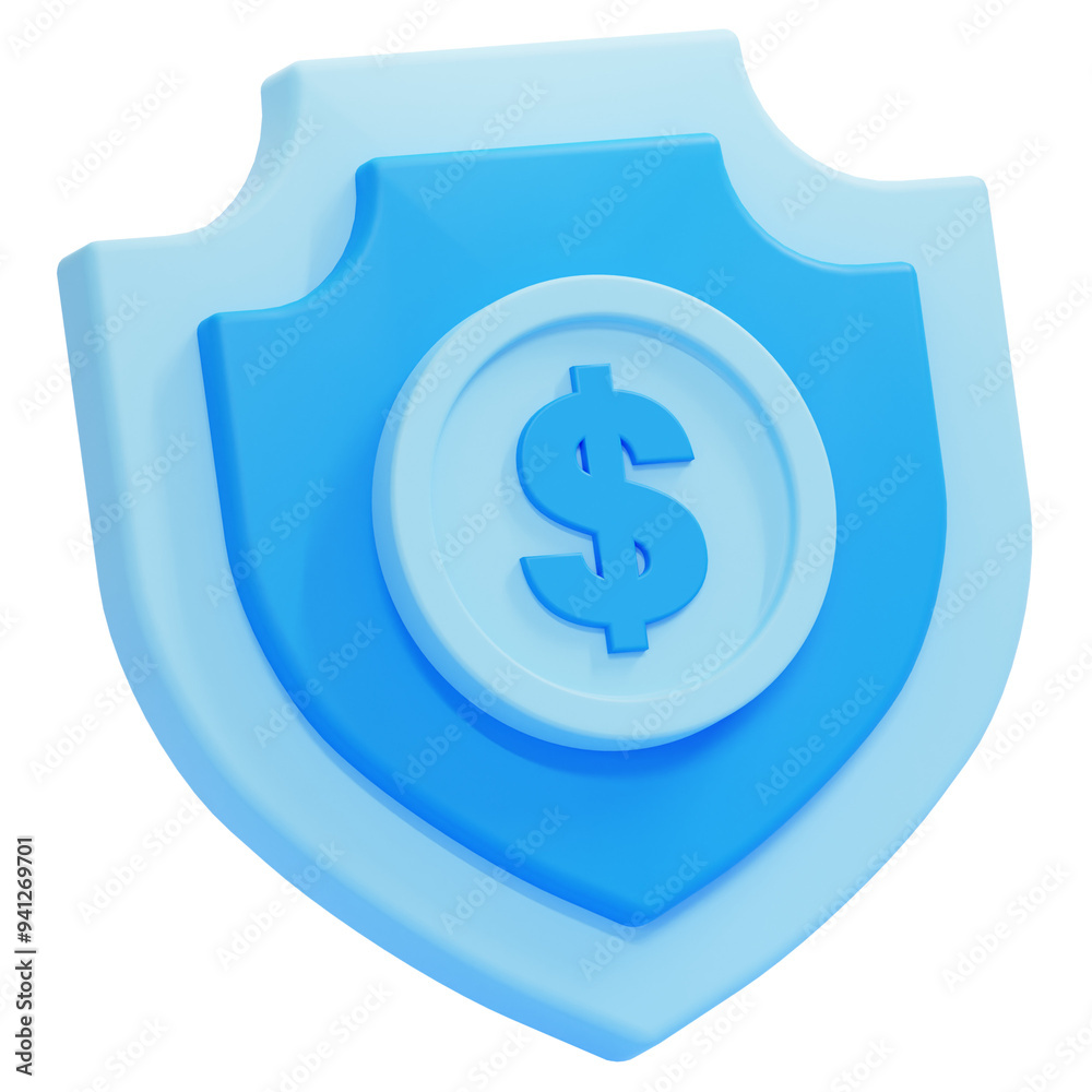PNG 3D financial security icon isolated on a white background PNG 3D financial security icon isolated on a white background