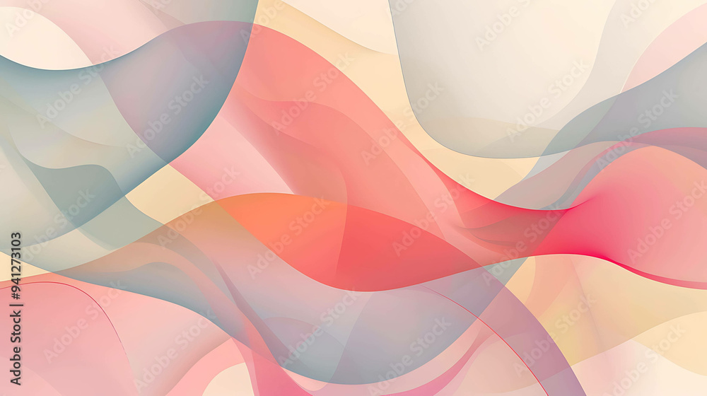 Abstract background with flowing, colorful shapes.