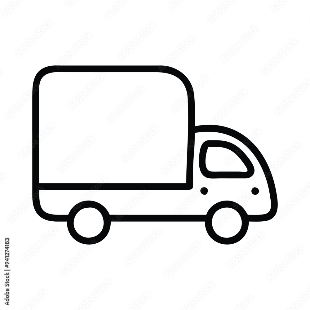 Business symbol outline, Business Icon Clipart - Delivery Truck Icon illustration in black and white Business symbol outline, Business Icon Clipart - Delivery Truck Icon illustration in black and white