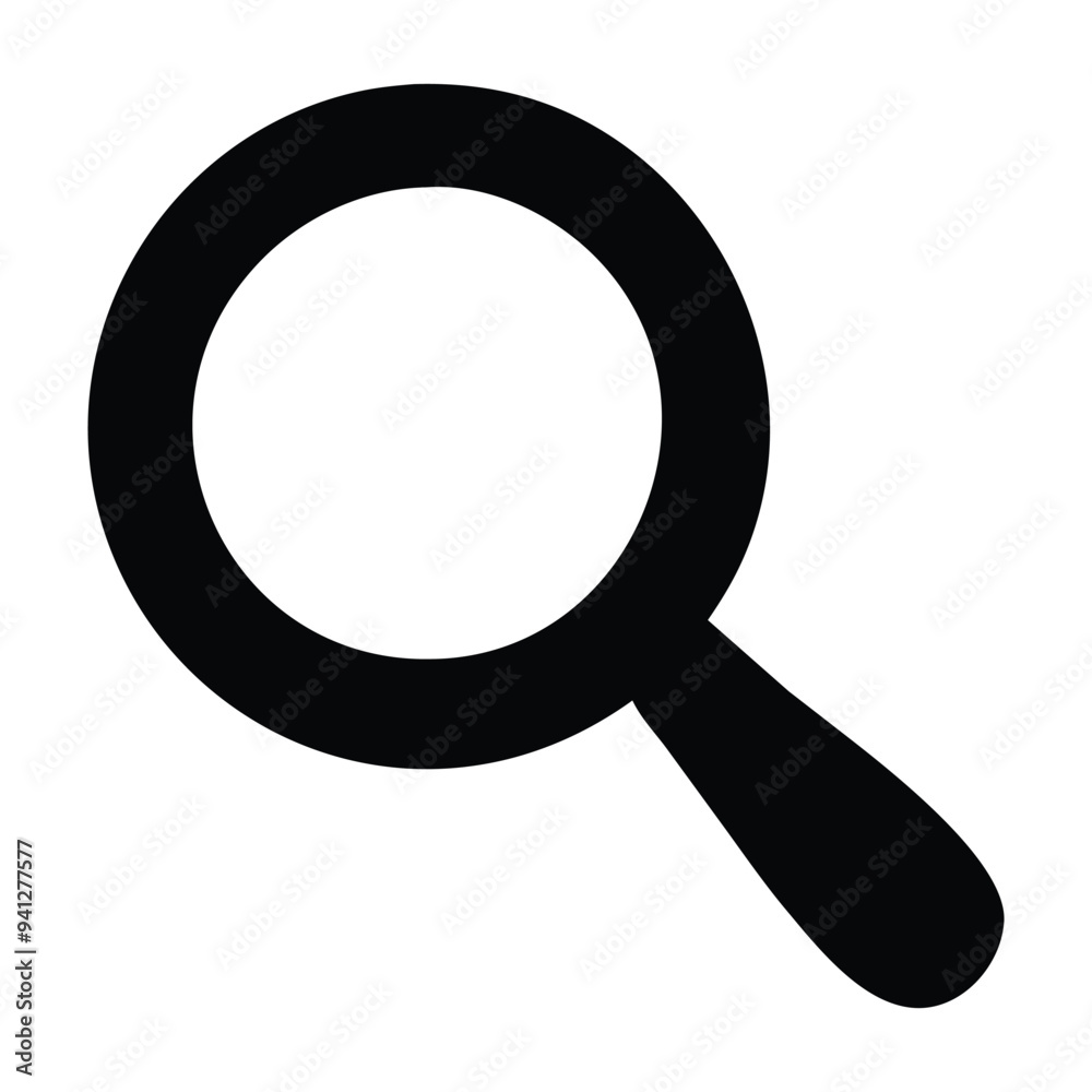 Business symbol outline, Icon Clipart -  Product Search Magnifying Glass Icon illustration in black and white 