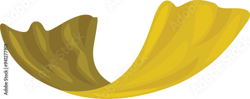 Yellow and green laminaria digitata floating on a white background