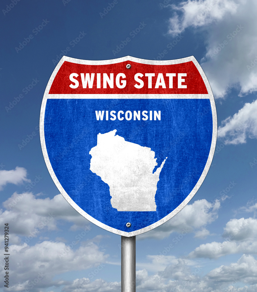 Swing State Wisconsin - traffic sign message Swing State Wisconsin - traffic sign message