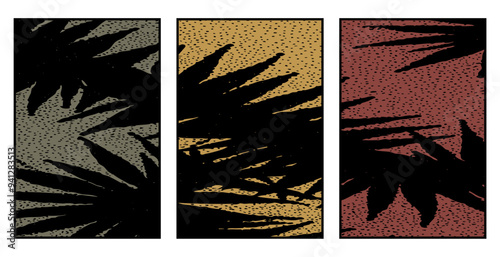 Set of 3 Abstract pattern. Illustration for printing on wall decorations. For use in graphics.