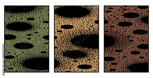 Set of 3 Abstract pattern. Illustration for printing on wall decorations. For use in graphics.