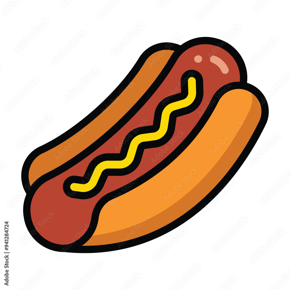 Simple Hot Dog colorful icon. The icon can be used for websites, print templates, presentation templates, illustrations, etc Simple Hot Dog colorful icon. The icon can be used for websites, print templates, presentation templates, illustrations, etc