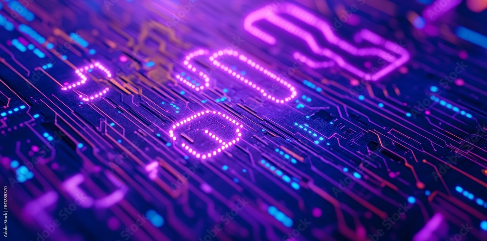 Purple and gold neon design concept for the new year 2025 Purple and gold neon design concept for the new year 2025
