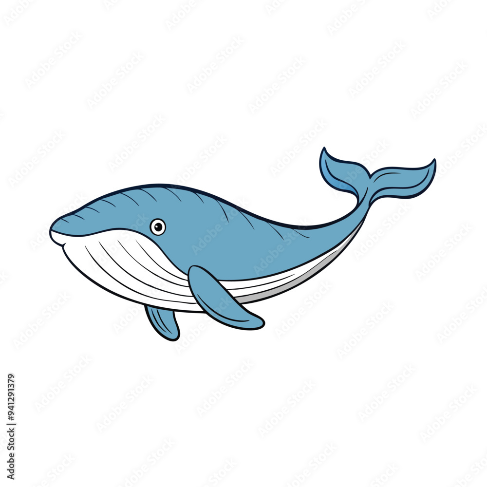 Whale Cartoon Style Vector on White Background | Animal Illustration, Cute Clip Art Whale Cartoon Style Vector on White Background | Animal Illustration, Cute Clip Art