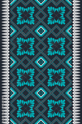 Ethnic pattern Abstract geometric fabric Vector oriental illustration retro embroidery repeating texture