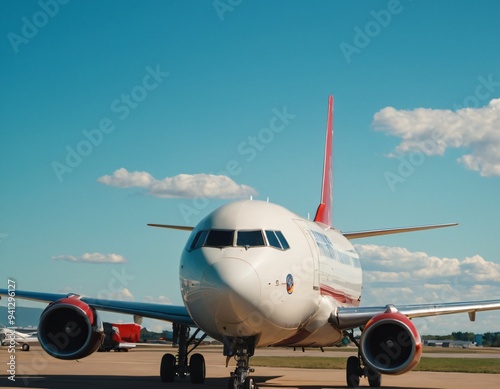 Airplane and blue sky