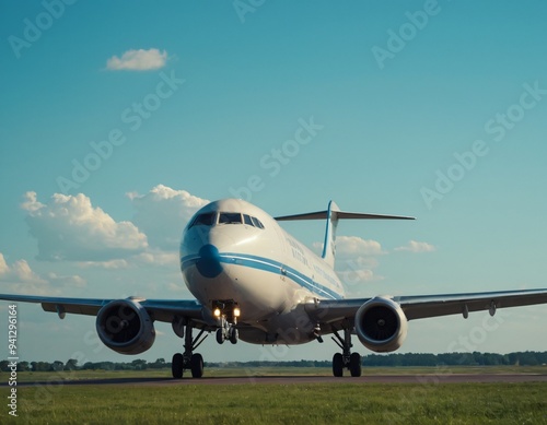 Airplane and blue sky