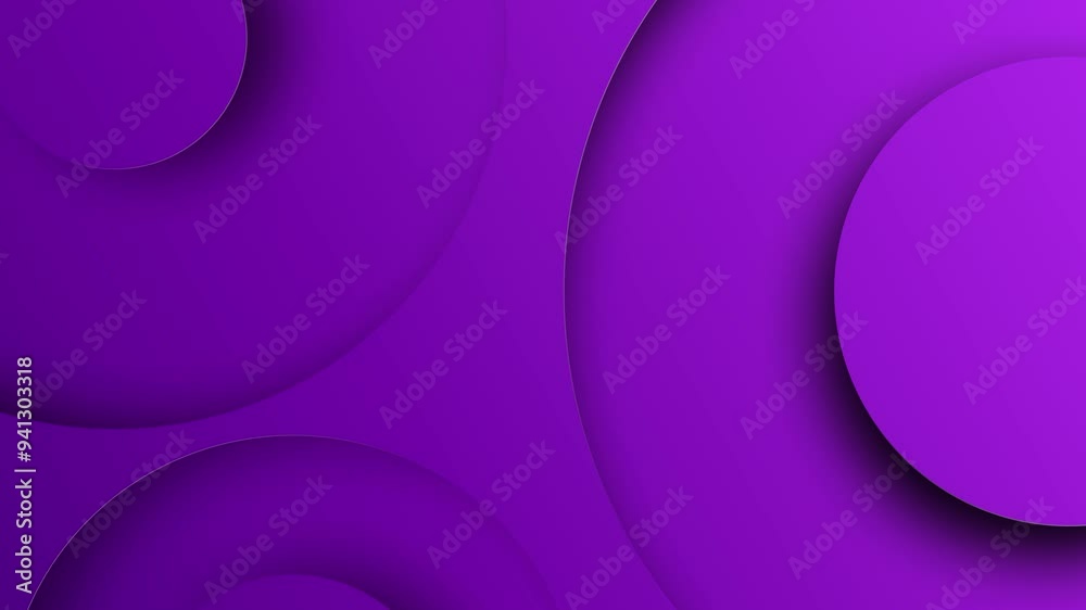looped abstract background for business, product, food, tech, artificial intelligence, YouTube video.  4K motion animation with circles minimal violet purple