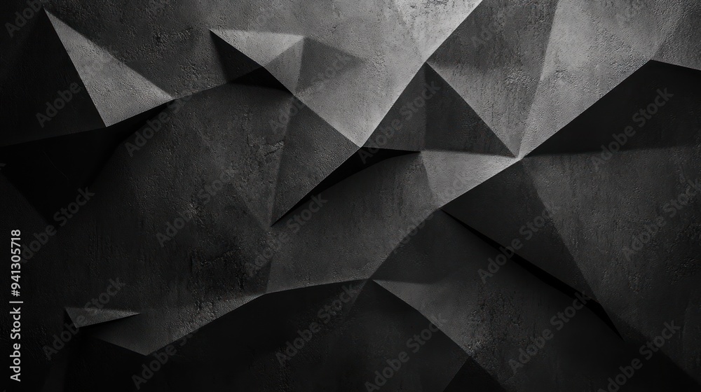Abstract Black Geometric Pattern with Textured Surface Abstract Black Geometric Pattern with Textured Surface