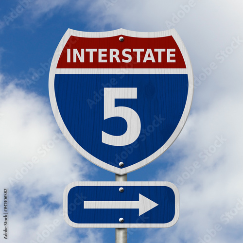 USA Interstate 5 highway sign