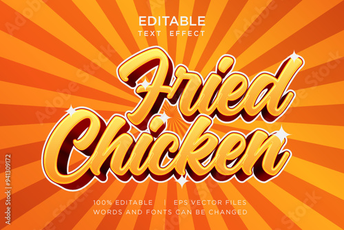 fried chicken editable text effect