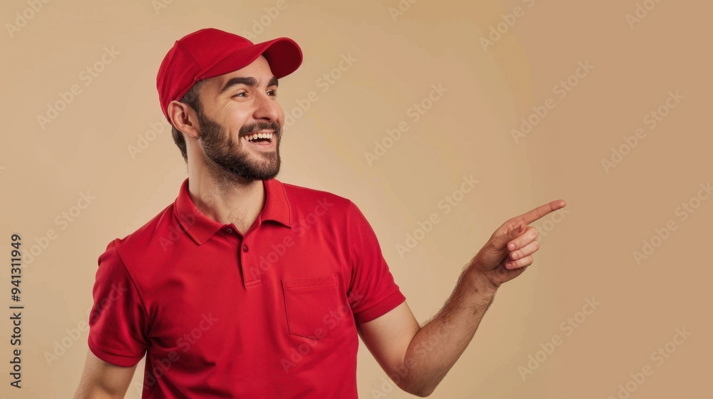 the man in the red uniform