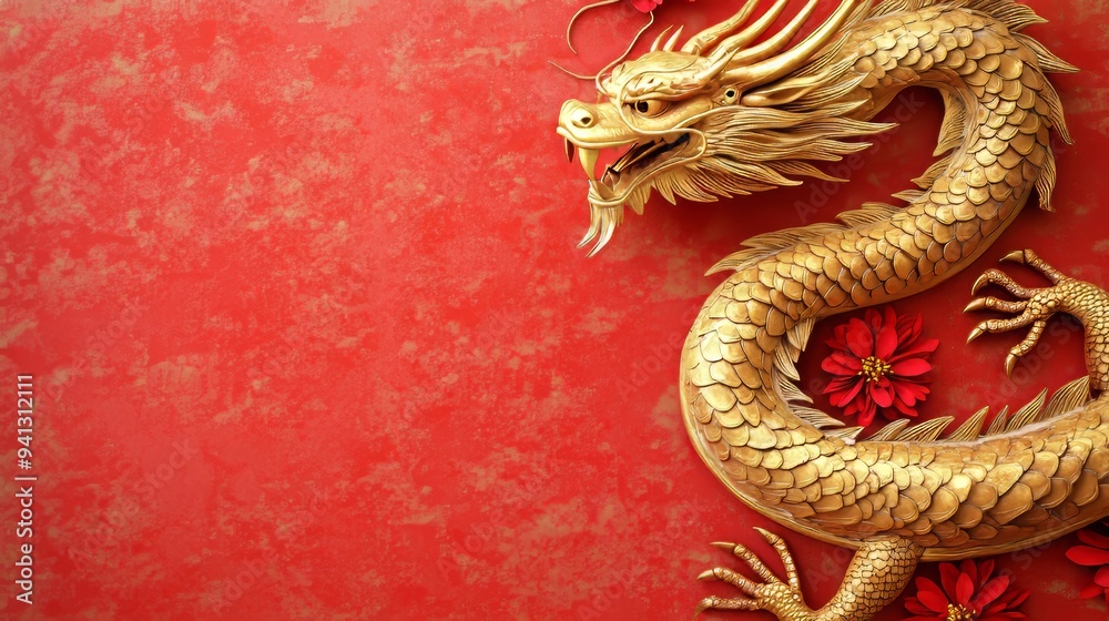 A snake zodiac sign with text space in a Happy Chinese New Year 2025 background A snake zodiac sign with text space in a Happy Chinese New Year 2025 background