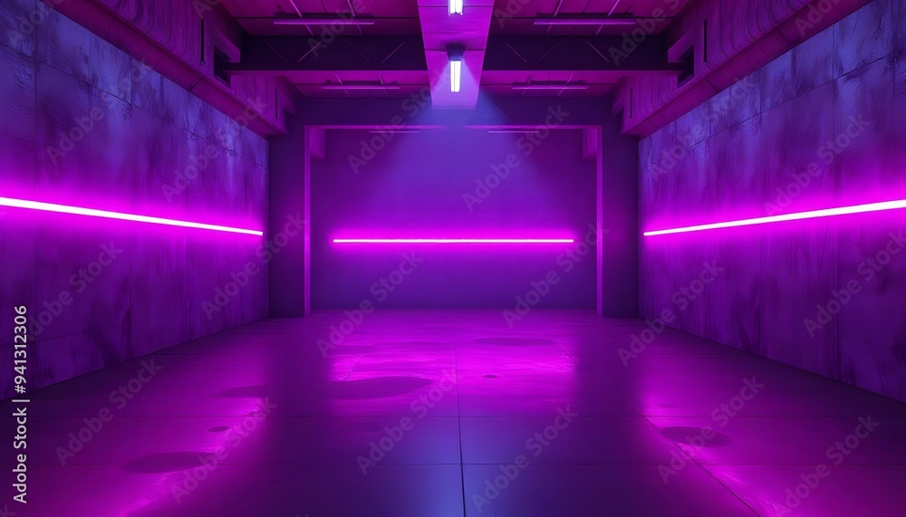 Modern Futuristic Sci Fi Concept, Club Background, Grunge Concrete Empty Dark Room With Neon Glowing, Purple And Blue Pink Neon Lights 3D Rendering, dark, gloomy, abstract, created with generative ai Modern Futuristic Sci Fi Concept, Club Background, Grunge Concrete Empty Dark Room With Neon Glowing, Purple And Blue Pink Neon Lights 3D Rendering, dark, gloomy, abstract, created with generative ai