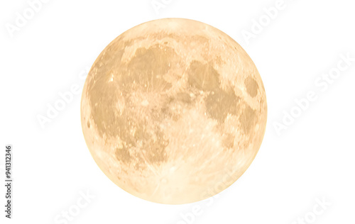 Obraz na płótnie Full moon in PNG isolated on transparent background, moon isolated in PNG w salonie