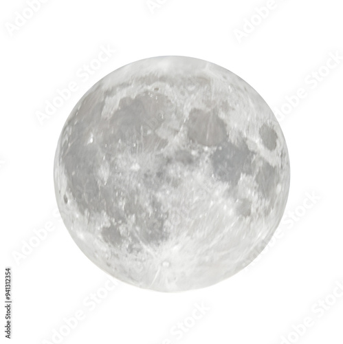 Obraz na płótnie Full moon in PNG isolated on transparent background, moon isolated in PNG w salonie