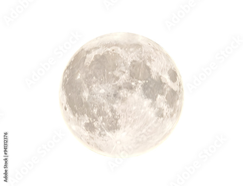 Obraz na płótnie Full moon in PNG isolated on transparent background, moon isolated in PNG w salonie