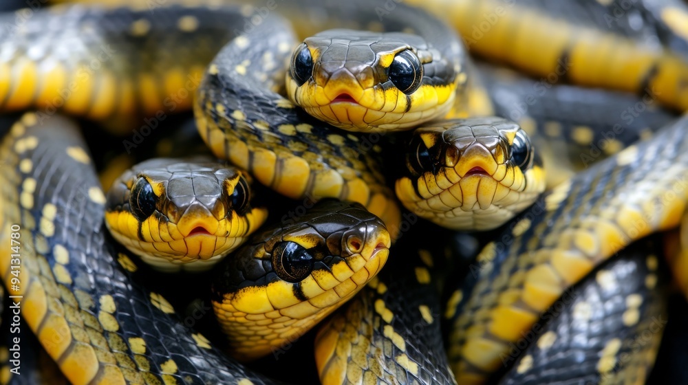 Chinese new year of the snake background with tangled snakes in close-up Chinese new year of the snake background with tangled snakes in close-up
