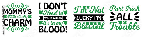 Simple St Patricks Day Phrases, Labels And Badges Collection Vector Illustration for Holiday Cards, Bookmark, Vouchers