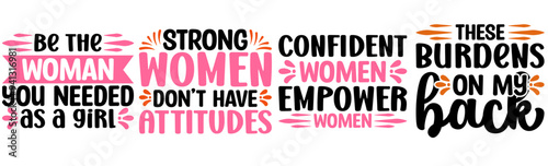 Classic Strong Woman Labels And Badges, Trendy Retro Style Illustration Collection Vector Illustration for Packaging, Bookmark, Infographic