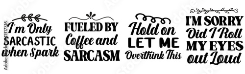 Simple Sarcastic Invitation, Hand Lettering Set Vector Illustration for Social Media Post, Book Cover, Mug Design