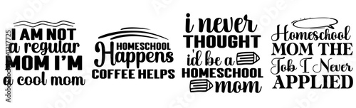 Creative Homeschool Invitation, Hand Lettering Pack Vector Illustration for Infographic, Presentation, Stationery